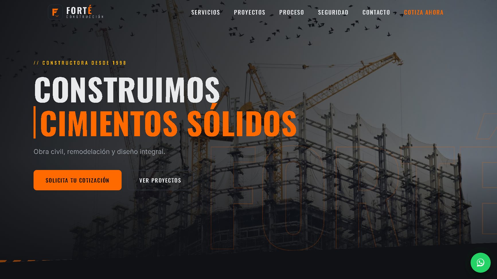 Sitio web de Forté Construcciones — constructora de obra civil y remodelación